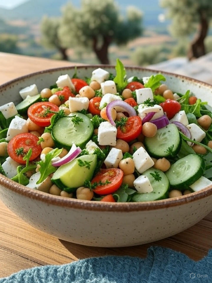 Griechischer Kichererbsensalat