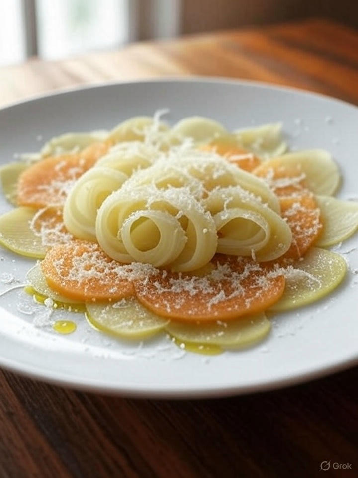 Fenchel-Carpaccio mit Melone und Parmesan