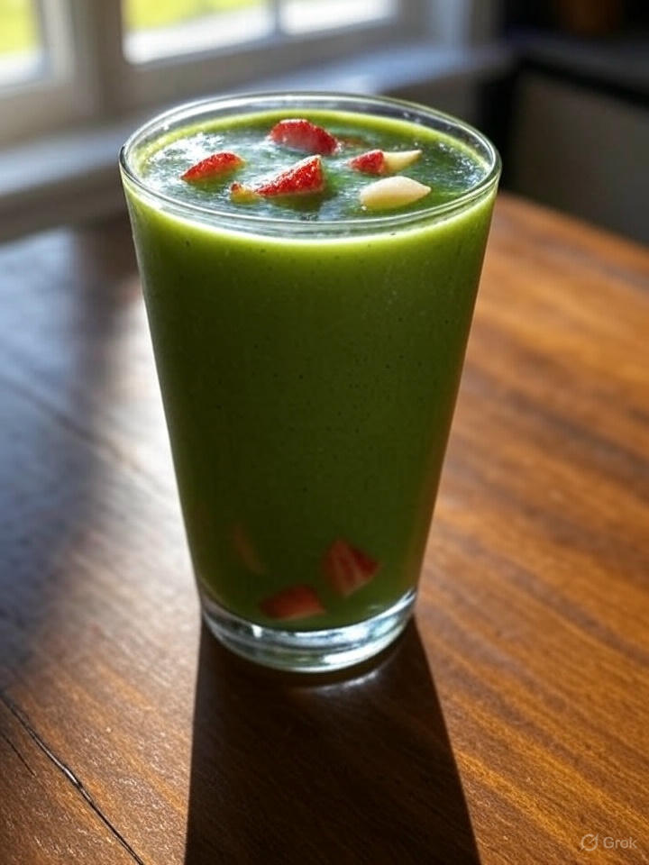 Smoothie mit Spinat und Erdbeeren